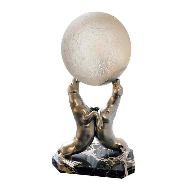 Art Deco Table Lamp by Carvin For Sale - Image 3 of 10