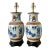Vintage Asian Blue and White Porcelain Vase Lamps - A Pair For Sale