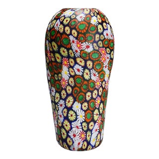 Vase With Redentore and Kiku Murrines Ermanno Toso for Fratelli Toso 1960s For Sale
