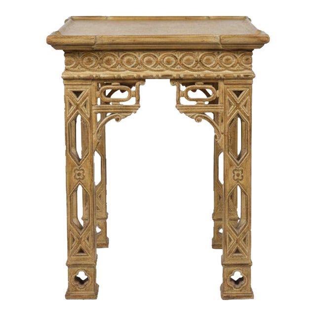 Pair of Vintage, Rare, Monumental, Faux Bamboo, Chinoiserie, Mid Century, Accent Tables For Sale