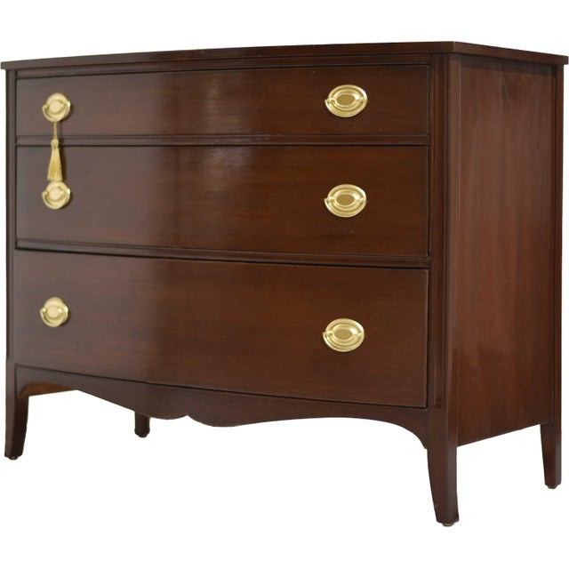 Mid Century Federal Style Mahogany Curve Front Chest For Sale - Image 14 of 14