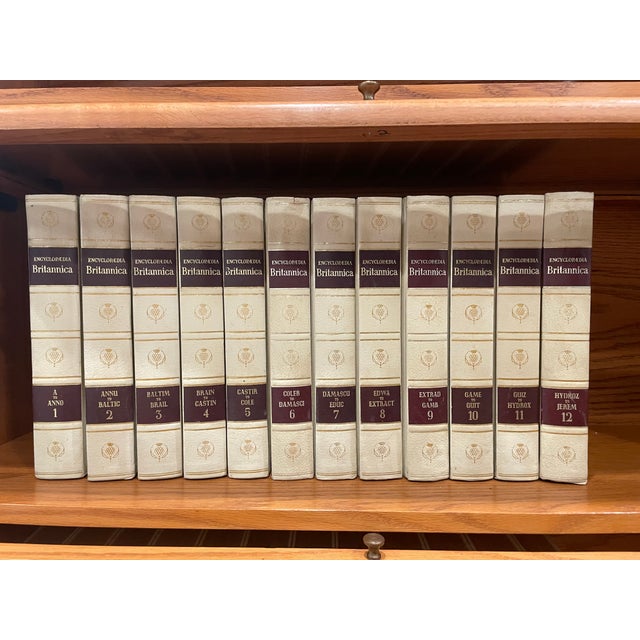1961 Cream Encyclopedia Britannica Complete Set, 1961 Printing – 24 Volumes With Gilt Edges For Sale - Image 12 of 16