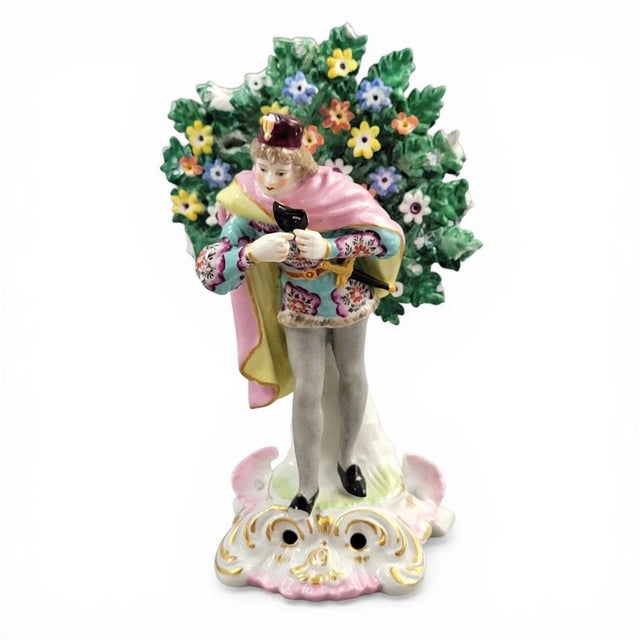 Chelsea Style Porcelain Figure of Actor with Mask from Edmé Samson Paris, 1860-1880 For Sale - Image 13 of 13