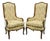 Vintage French Country Provincial High Back Walnut Arm Chairs (A) - A Pair For Sale
