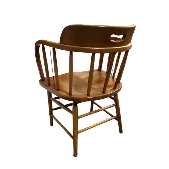 Pair of Vintage Boling Chair Company Wooden Club Captains Chairs For Sale In Raleigh - Image 6 of 9