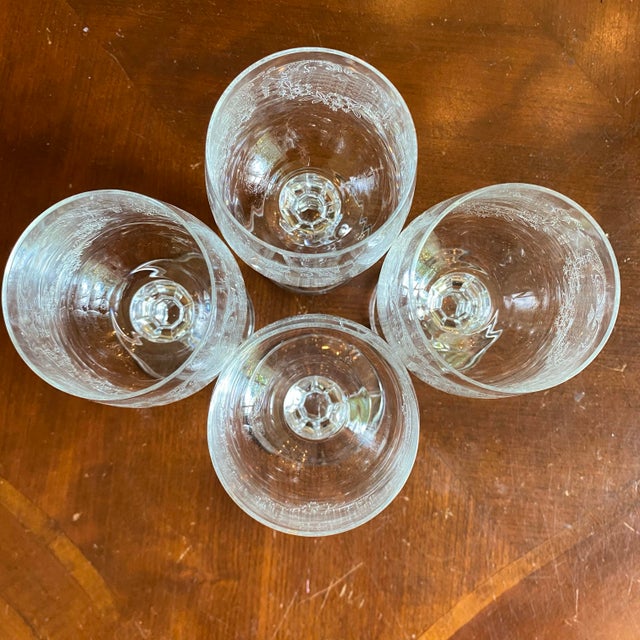 Transparent Bohemia Cascade Fine Lead Crystal Wine Goblets - Set of 4 For Sale - Image 8 of 8