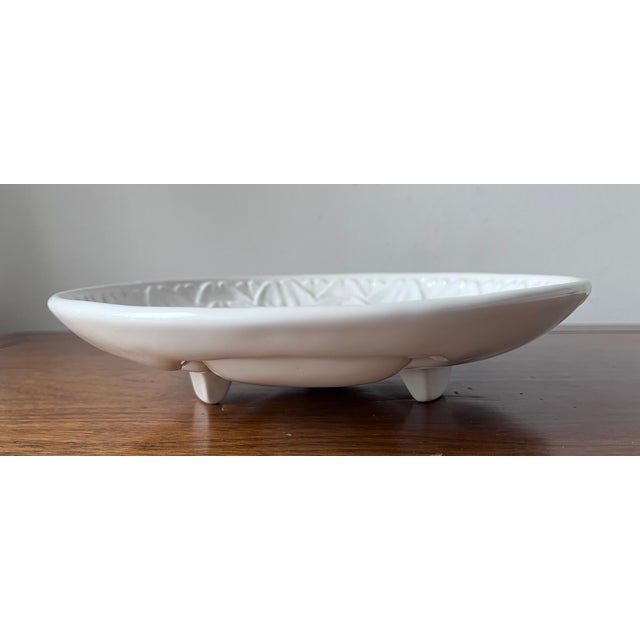 White Vintage Faience Footed Artichoke Plates-Neuwirth, Portugal-Set 9 For Sale - Image 8 of 11