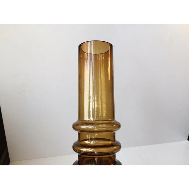 Modernist Yellow Hooped Glass Vase by Bo Berstöm for Aseda, 1960s For Sale - Image 4 of 5