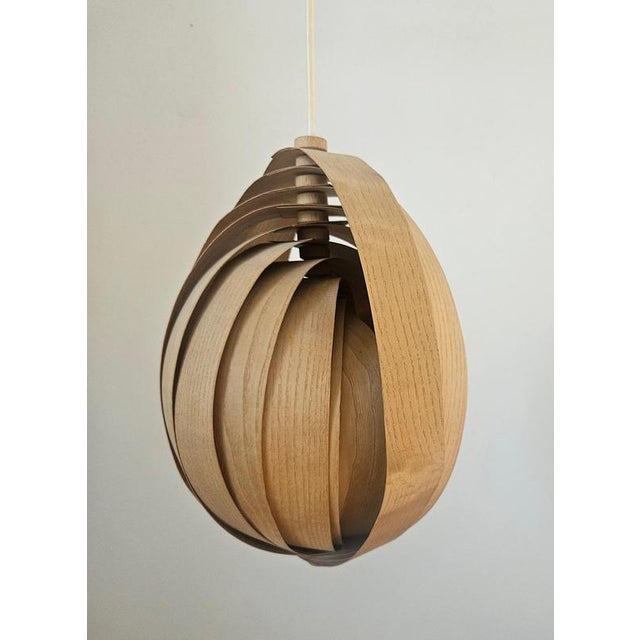 Mid-Century Modern Vintage Wooden Pendant Light in the style of Hans-Agne Jakobsson, Sweden, 1960s For Sale - Image 3 of 14