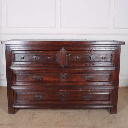 Large 18th Century Spanish oak four drawer commode. Great scale and a wonderful colour. This piece is designed in the...