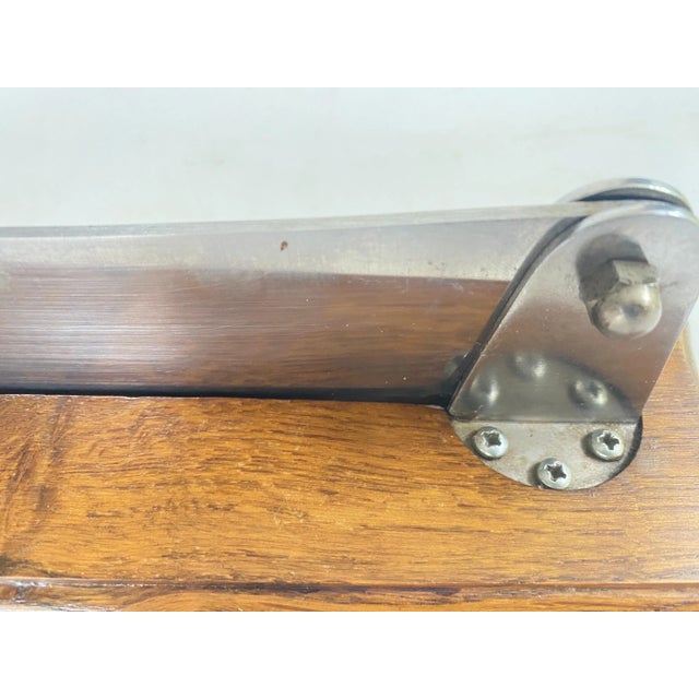 French Wood and Steel Bread Knife on Wood Plate, 20th Century For Sale - Image 6 of 12