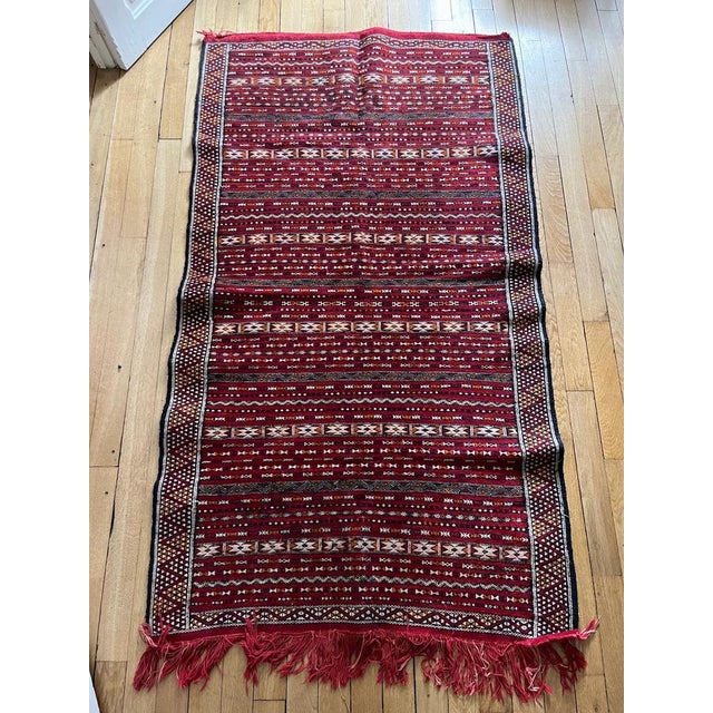 Vintage Temple Kilim Rug For Sale - Image 4 of 5