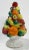 Vintage Italian ceramic blanc de chine fruit topiary. Depicts hand-painted fruit on a white platter with several cut outs,...