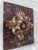 Chocolate Antiqued Hand-Made Convex Mirror Architectural Fragment in Acrylic Case For Sale - Image 8 of 12
