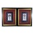 Vintage Framed Stylized Red Lily Botanical Lithograph Prints Pair For Sale