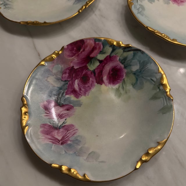 French Limoges Hand Painted Porcelain Plates For Sale - Image 11 of 12