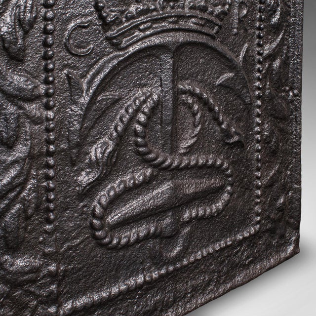 Black Antique Fireplace Hearth Set, English, Cast Iron, Fire Back, Grate, Victorian For Sale - Image 8 of 12