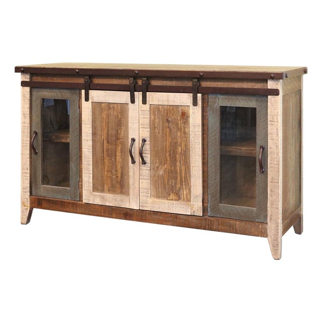 Greenview Multi-Color Sliding Door Tv Stand - 60" For Sale