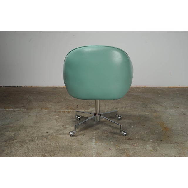 MidCentury Vinyl Rolling Swivel Dining Chairs Set of 6 Chairish