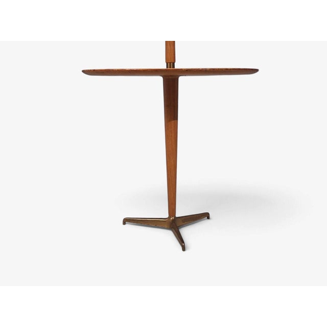 1940s Mid-Century Modern Edward Wormley, Rare Snack Floor Lamp, Wood, Brass For Sale - Image 11 of 15