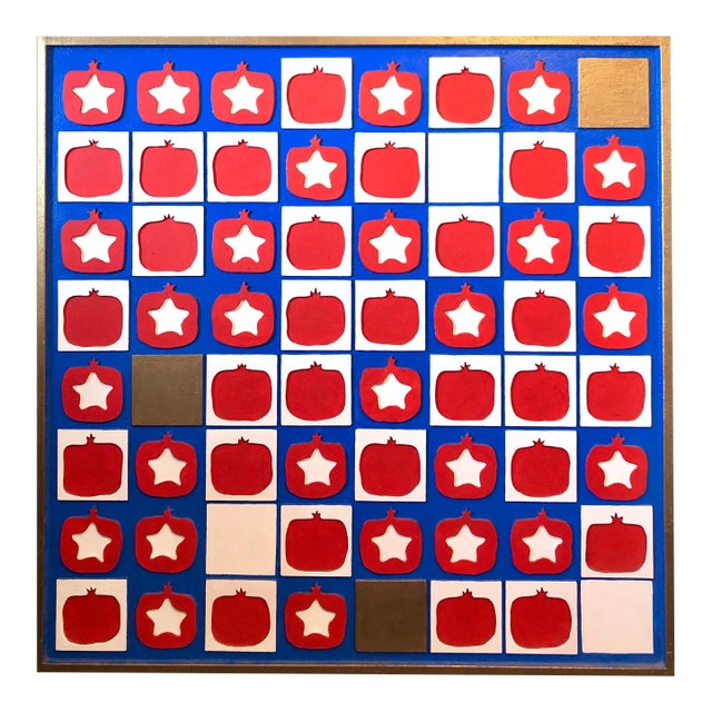 Oded Halahmy, Red White Blue Americana Wall Hanging Painting Sculpture American Flag Motif, 2008 For Sale