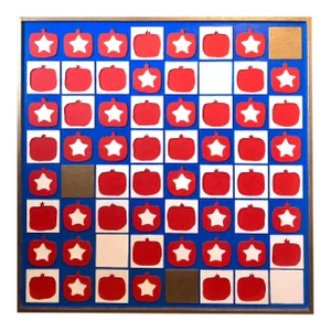 Oded Halahmy, Red White Blue Americana Wall Hanging Painting Sculpture American Flag Motif, 2008