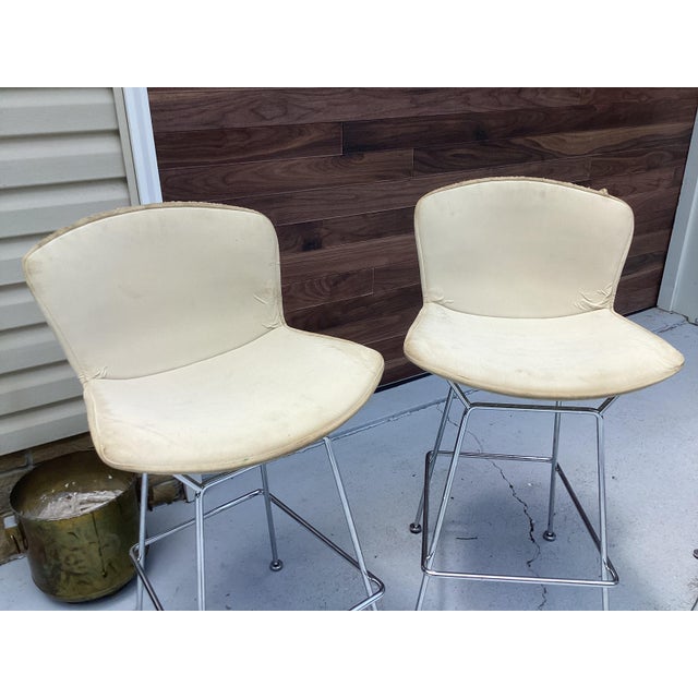 Metal Vintage Set of 6 Harry Bertoia for Knoll Barstools For Sale - Image 7 of 17