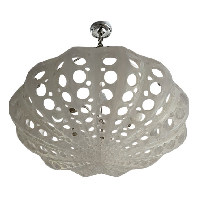 Oly Studio Luna Bowl Chandelier in Frost White For Sale