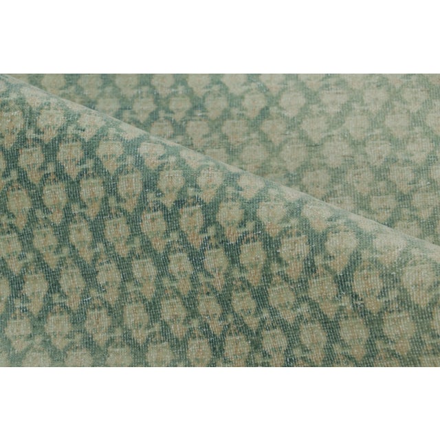 Antique Distressed Saraband Rug With Paisley Pattern in Green Hues - Rug & Kilim For Sale In New York - Image 6 of 7