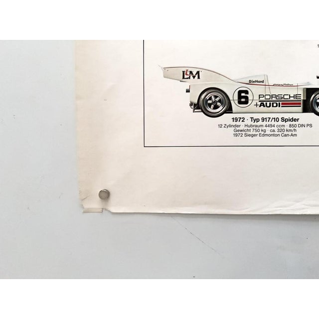 Porsche Racing Cars Original Porsche Poster by Ken Rush, 1974 For Sale - Image 6 of 11
