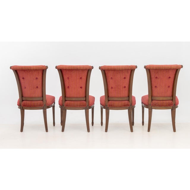 Louis XVI Style Upholstered Dining Chairs, 4 For Sale - Image 4 of 9