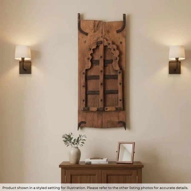Dimensions: 16" W x 2" D x 40" H This piece is an old architectural element and is handcrafted by artisans using basic...