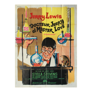 1963 French Movie Poster, Docteur Jerry and Mister Love With Jerry Lewis