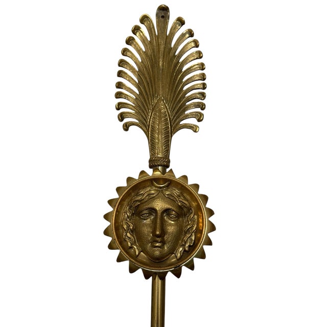 Mid 20th Century After Andre Abrus French Neoclassical Brass Sconces- A Pair For Sale - Image 5 of 6