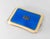 We are selling this great looking Mid-century make up compact. This compact has beautiful bright blue guilloche enamel...