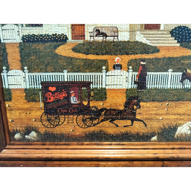 Vintage Framed Charles Wysocki Americana Puzzle Cape Cod Style House For Sale - Image 4 of 8
