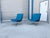 Mid-Century Modern 1970s Pair of Mid Century Heavy Chrome Swivel Lounge Chairs For Sale - Image 3 of 13