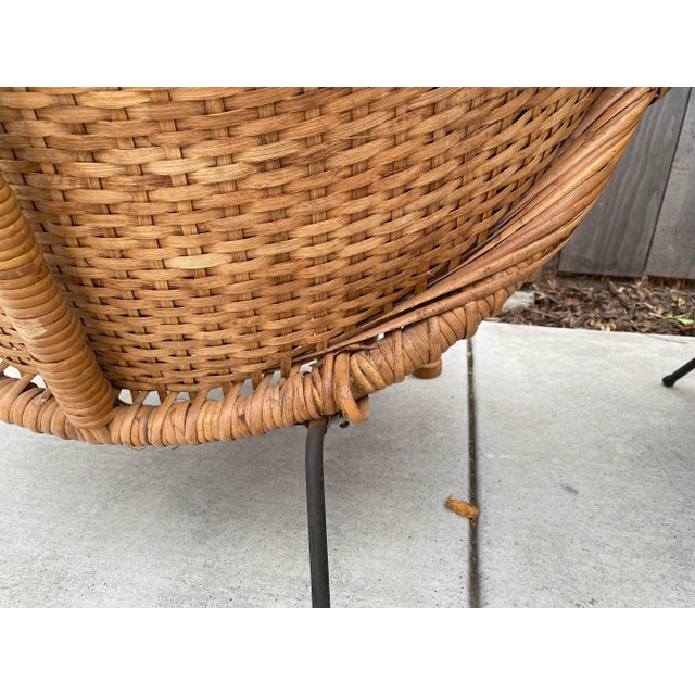 Mid Century Rattan Club Chairs - a Pair For Sale - Image 11 of 12