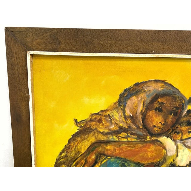 Mid-20th Century Figural Oil Painting of Seated Figures, Signed For Sale - Image 4 of 6
