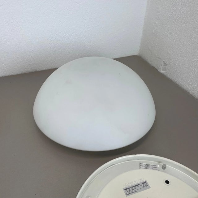 Metal and Glass Wall or Ceiling Lights from Glashütte Limburg, Germany, 1980, Set of 2 For Sale - Image 12 of 17