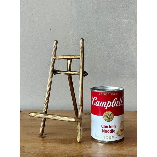 Metal Vintage Brass Table Top Easel For Sale - Image 7 of 12