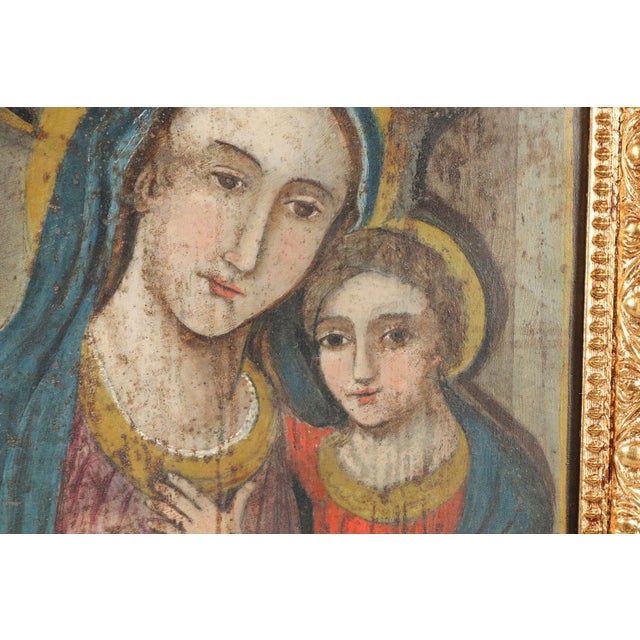 Madonna and Child, Oil on Tin, Late 19th Century For Sale In San Antonio - Image 6 of 11