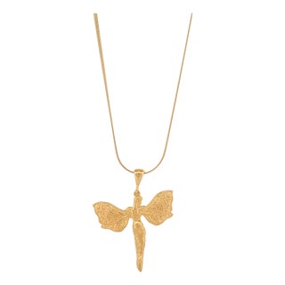 Heavenly Guardian Gold Vermeil Necklace For Sale