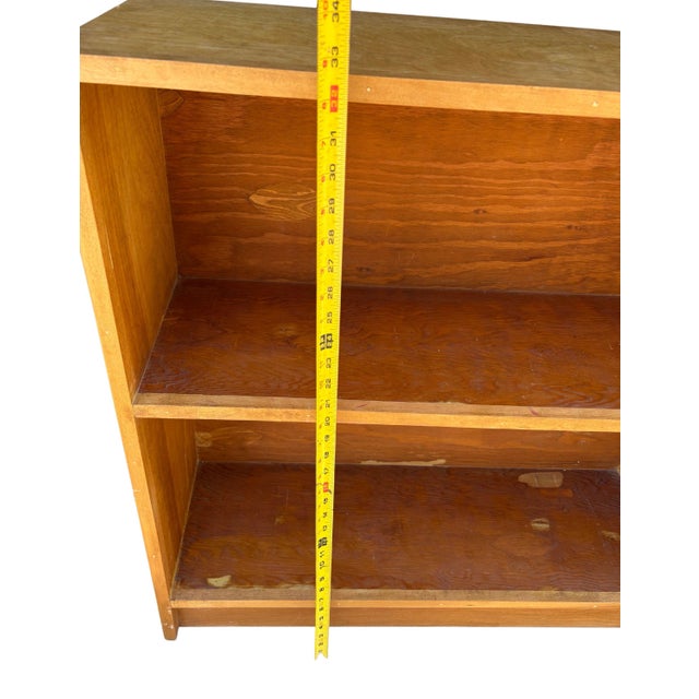Vintage Mid Century Modern Style Wood Open Bookshelf Display Shelf For Sale - Image 10 of 10