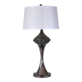 Mid-Century Modern Design Chrome and Inlaid Mother-Of-Pearl Futuristic Style Table Lamp For Sale