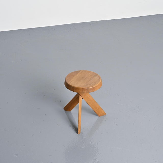 Vintage Elm S31 Stool by Pierre Chapo, 1980 For Sale - Image 3 of 12