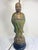 Single lamp from the 1940s featuring Monk in robe on top of two tier wood base. The lamp is solid and heavy plaster. The...