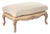 Belmont Cushion Ottoman - Natural Linen / Carved Oak Frame For Sale