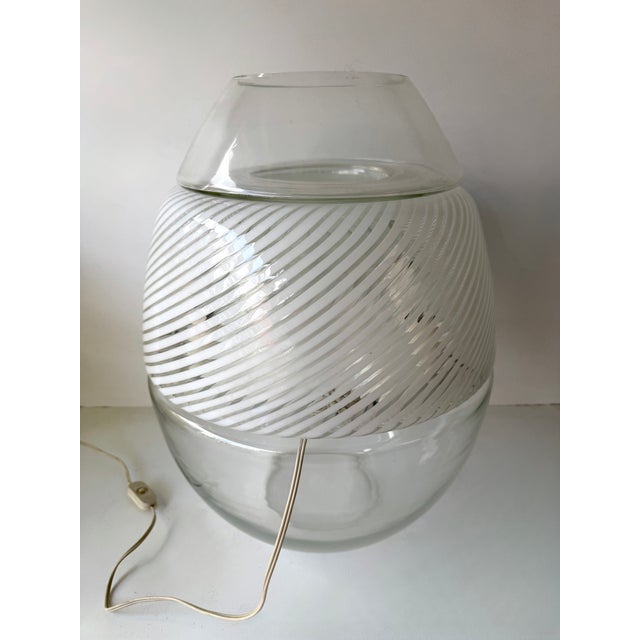 1970s Lt 353 Egg Lamp Vase Murano Glass by Mazzega For Sale - Image 11 of 12