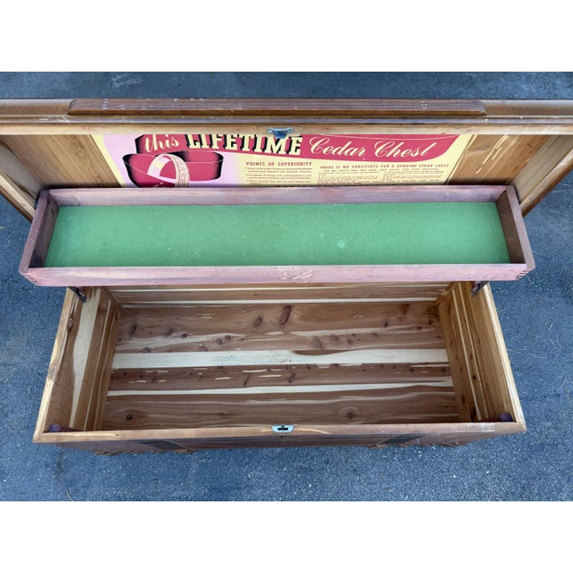 1930s Montgomery Ward Art Deco Cedar Hope Chest For Sale - Image 10 of 11